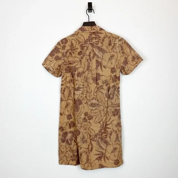 James Perse Floral Print Pocket Shirt Dress Tropical Hawaiian - Picture 7 of 11